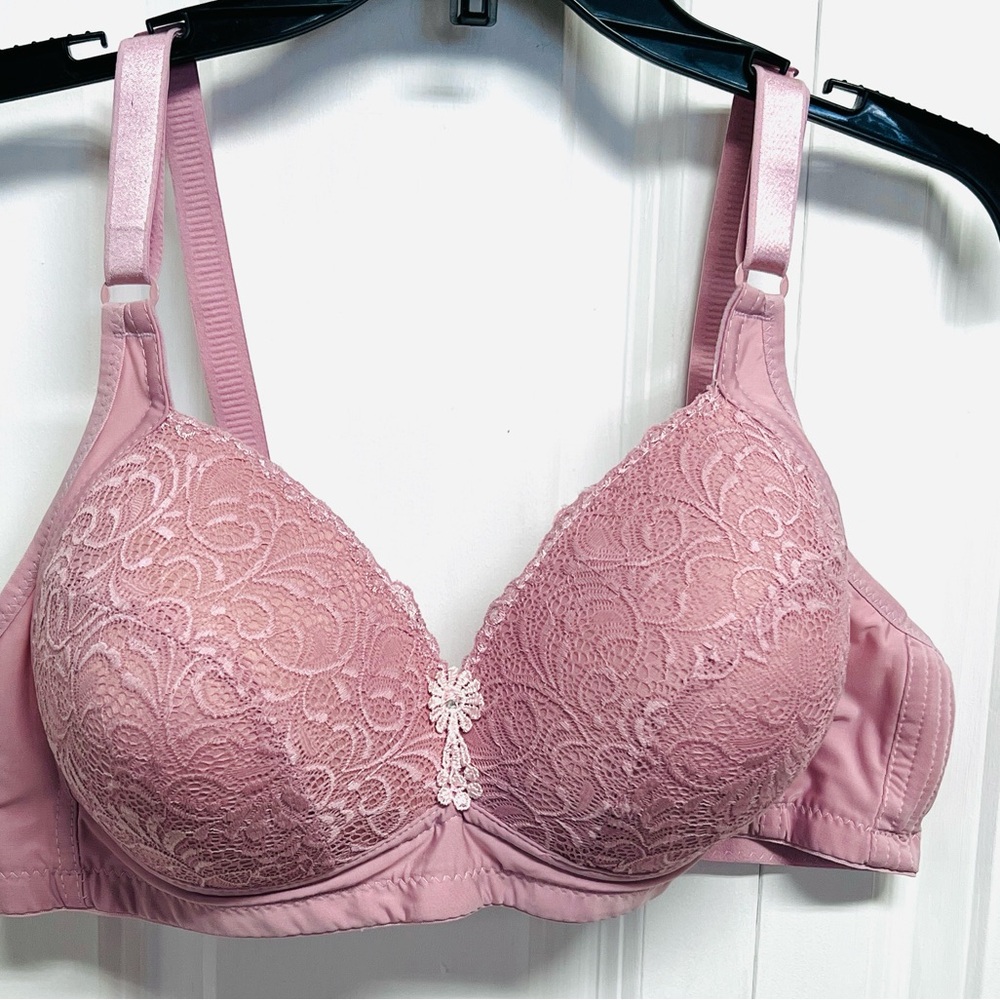 Valentina Dusty Pink Lace Full Coverage Bra Size 42C